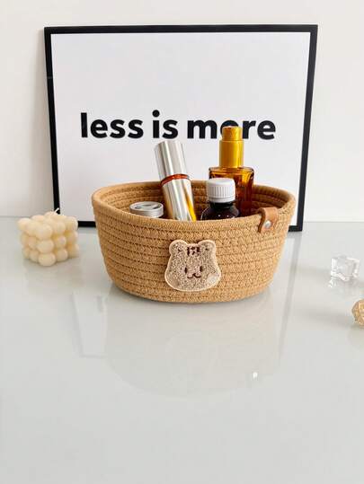 卡通毛绒土拨鼠，小型毛绒土拨鼠收纳篮，创意婴儿房收纳篮，毛绒娃娃收纳篮，绳编桌面收纳篮，婴儿房床边收纳篮，婴幼儿用品收纳篮，可折叠多色收纳篮，适用于尿布更换台、婴儿用品收纳、尿布和婴儿湿巾收纳，也适用于婚礼生日礼物盒、娃娃、玩具收纳、婚礼装饰、派对礼品、DIY手工收纳