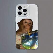 Funny Phone Case,Ugly Phone Case Monkey Painted Anti-Drop Phone Case Compatible With Iphone 14 Pro Max, 13 Pro, 11 Pro, 12, XR, XS - Clear - View 4