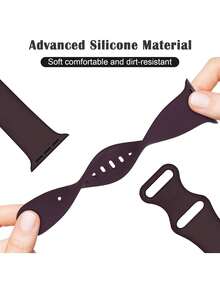 1条男女通用可爱休闲柔软硅胶运动表带,蝴蝶扣,舒适可调节防水腕带,适用于表带38/40/41/42/44/45/46/49mm,适用于 Series Ultra/SE/11/10/9/8/7/6/5/4/3/2/1,深樱桃色 - 綾櫻桃色(無手錶) - 查看 5