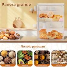 Panera para Pan Transparente KCBvitrina exhibidor vitrina para postres Vitrina Exhibidor para Modelización vitrinas exhibidoras acrilico panera hermetica con Puerta con Ventosa para Donas y Pasteles - Transparente - Ver 3