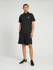 Adidas 男式 FAB POLO 短袖 T 恤，针织领 T 恤 THR8730 - 黑色 - 查看 11
