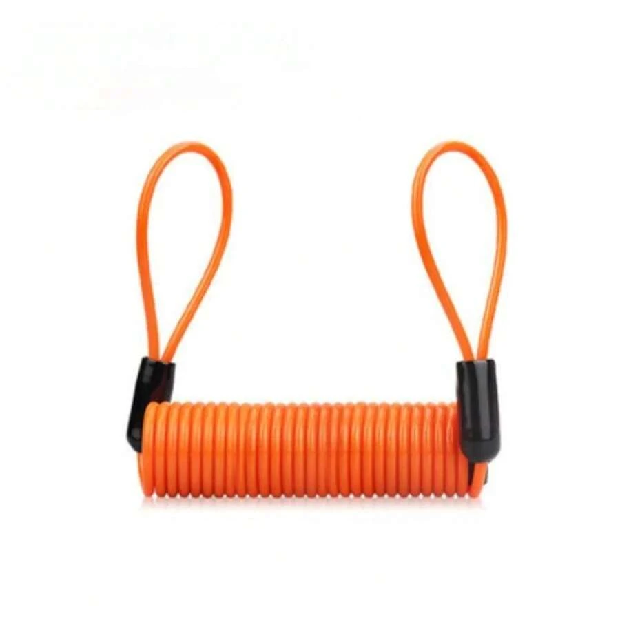 Bloqueo de de resorte para bicicleta, cuerda antirrobo, alarma, bloqueo de disco, recordatorio de  para bicicleta, protección antirrobo para motocicleta, 120-150cm - Naranja - Ver 1