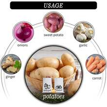 Bolsa Reutilizable para Almacenar Cebollas y Patatas, Bolsas de Lona Grandes con Cordón y Cierre Lateral, Organizador para Mantener Frescas las Verduras y Frutas ADJM - CSDS 1 pieza - Ver 2