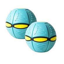 SKYQITIAN LED Light Up Flying Saucer Ball, Stomp Deformation Bounce Ball, Foot Stomp Pop Jump Bouncing Ball, 2-In-1 Deformable Flying Disc Ball Toy With Flashing Lights, Indoor Outdoor Sports Play Toy For Kids Boys Girls, Parent-Child Interactive Activity Toy For Backyard Garden Park Play,  Soft Material Anti-Fall Durable Bounce Toy, Creative Sensory Toy For Children's Coordination Training, Ideal Gift For Birthday Christmas Halloween Thanksgiving New Year Easter Children's Day Holiday, Kids Outdoor Recreation Interactive Play Ball Toy - 6 đèn - quả cầu đĩa bay màu xanh lá cây - Xem 5