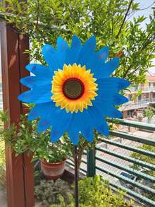 1pc Garden Party Pinwheels And Wind Spinners For Your Patio And Lawn Featuring Sunflower Designs. - Sunflower - View 11