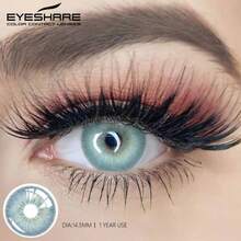 Eyeshare 1 Pair Natural Blue Yearly Disposable Contact Eyewear With Big Diameter For Dating Or Daily Wear Party - Blue - View 5