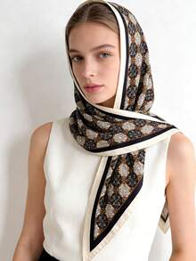 1件多功能法式复古腰果花围巾/披肩，适合日常、办公和度假场合 - 腰果花 - 查看 5