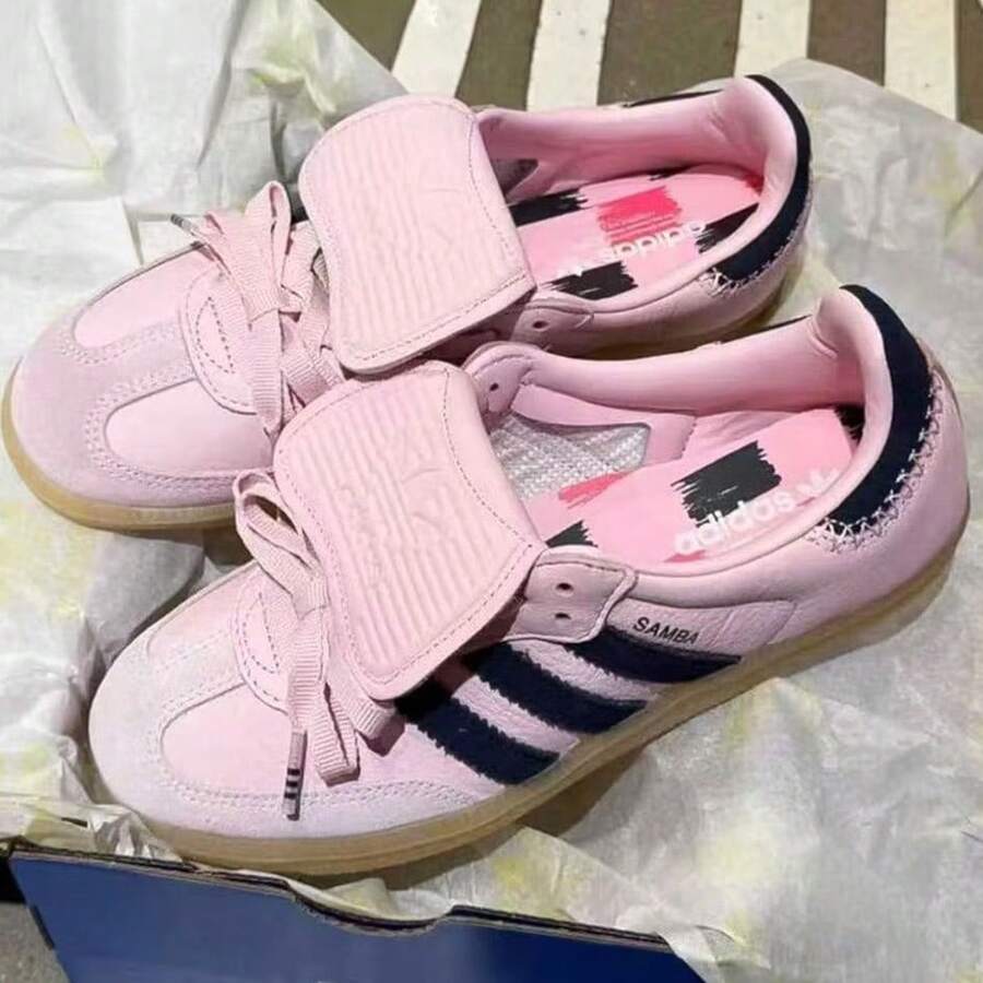 Adidas Clover Casual Women's Shoes, New Low-Top German Training Shoes, Lightweight, Breathable Sports Shoes, Wear-Resistant And Anti-Slip Shoes. - Pink - View 1