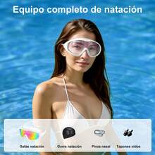 Gafas de natación para adultos de marco grande, de alta definición, antivaho y galvanizadas, gafas protectoras de silicona con protección UV, estuche para gafas de natación gratis + clip nasal y tapones para los oídos. - Negro - Ver 10