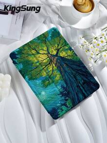 Kingsung Painting Leaf Pattern Tablet Protective Case, Suitable For 9.7/10.2/10.5/10.9/12.9 Inch/Pro 11 Inch, Applicable For 10th Gen, Suitable Compatible With Samsung Galaxy Tab S6 Lite 10.4 Inch, Applicable For Kindle Paperwhite 12th Gen 2024, Kindle 11th Gen 2022, Kobo Clara Color, Soft Shock-Proof Protection, Smart Stand/Auto Wake/Sleep - Multicolor - View 4