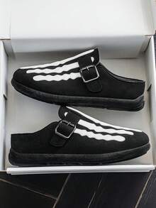 Sandalias de verano con suela gruesa para hombres, zapatos holgados tipo mula, sandalias de oficina para parejas - Negro - Ver 3