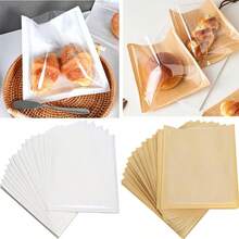 Half-Coated Paper Bread Bags, DIY Baking Packaging Toast Doughnut Wrapping Kraft Paper Coated Bags - View 6
