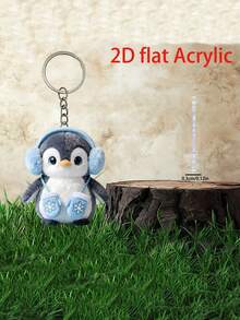 1pc Charming 2D Acrylic Penguin Keychain/Keyring - Decorative Item, Featuring Whimsical Christmas Design, Ideal For Friends Who Enjoy Decorating Spaces, Great For Home And Holiday Decor - Multicolor - View 7