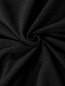 Elegant Round Neck T-Shirt For Girls - 黑色 - 查看 5