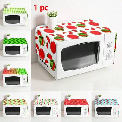 1 st vattenmelonmönster dammskydd för mikrovågsugn, modernt polyestertryckt 33*92 cm heminredning vitvaruskydd, tvättbart