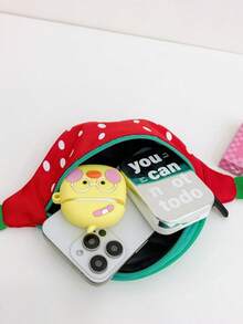 1个男女通用西瓜图案尼龙拉链可爱胸包/腰包/斜挎包，适合日常四季使用 - A - 查看 9