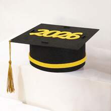 2 pièces Décoration de chapeau de mortier en feutre pour la fête de remise des diplômes 2026, 1 set/1 pièce, accessoire photo - diplômé - Voir 13
