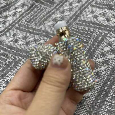 Bottiglia roll-on con strass per oli essenziali, bottiglia roll-on a prova di luce per campioni di profumo, bottiglia di viaggio portatile per ricarica, piccola