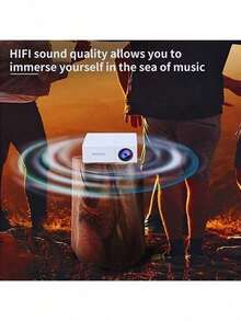 1台YG300迷你投影仪，1080P高清便携式户外电影投影仪，带LED灯，兼容USB/AV/电视盒/笔记本电脑/安卓/iOS/SD卡，ABS塑料材质，支持无线屏幕共享，是家庭影院和节日礼物的理想之选。 - 彩色 - 查看 5