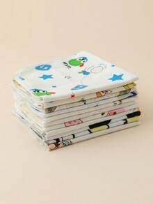 11pcs Baby Double-Layer Bibs 25*25cm, Knitted High Density Printed Handkerchief, Nursing Towel, Baby Muslin Cloths - 11-color Combination - View 3