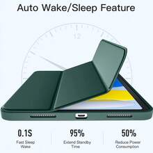 1pc Silicone Soft Case/Full Edge Protection/Honeycomb Texture Cooling/Protective Cover, Compatible With (Air4/5/6)/(7/8/9/10th Gen)/ 11 1A16(2025)/IPad12 11-Inch(2026)/ Air 11-Inch(2026) - Dark Night Green - View 4