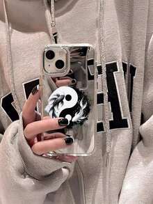 1pcLuxury Fashionable Full-Screen Yin-Yang With Koi Fish Pattern Mirror Anti-Fall Sleeve Phone Case. Makeup Cover, Compatible With  17/17Air/17Pro/17ProMax, 16/16Plus/16ProMax, 15. 14, 13, 12, 11 Series,, Halloween, Christmas And Thanksgiving Gifts For Friends And Family. Phone Case Design, Glossy Shiny Phone Case, Textured Phone Case, Phone Cover Cute, Colorful Phone Case, Mini Phone Case, Fun Phone Case, Couple Style, Festive Accessory, Holiday Gift, Uv Printed Design, Shockproof Cover.  17 Pro Max Case  17 Case  17 Pro Case  17 Plus Case Phone Cases - 1pc - 查看 4