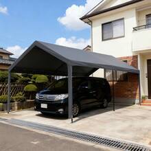 【UPF50+カット&防雨】テント 車庫テント ガレージテント 車庫 お祭り 倉庫 奥3.6m×幅6m×高さ2.9m ガレージテント カーポート 軽自動車用 大型 車 駐車 スチール製 頑丈 仮設倉庫 タープテント【ブラック】 - 1 - チェックする 2