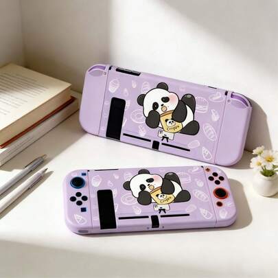 Panda Eating Snacks Print Protective Case Soft Shell For Nintendo Switch
