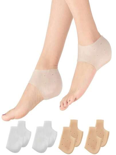1/3/5 Pairs Silicone Heel Protectors- Breathable Heel Gel Heel Cushions For Cracked Heel- Heel Cups Heel Cover For Heel Repair Women Men