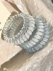 4 chiếc dây buộc tóc xoắn ốc, dây chun buộc tóc nữ, phụ kiện tóc mùa hè đa năng, dây buộc tóc thanh lịch tối giản, dây buộc tóc đuôi ngựa co giãn cao, thích hợp cho kỳ nghỉ, du lịch. - Nhiều màu - Xem 11