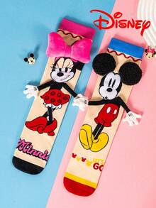 Cute 3D Disney Mickey Mouse Over-The-Knee Socks, Children's Christmas Stockings, Fashionable Children's Party High Socks, High-Quality Gifts. Back To School Season, Fun And Fashionable Disney Fans, Family Gathering Christmas Gifts Handbag Socks - Multicolor - View 7