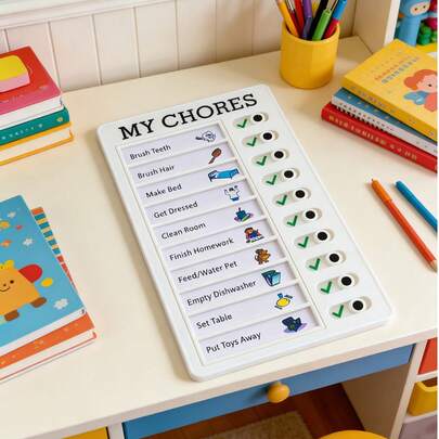 1 cuốn sổ tay hướng dẫn tự điều chỉnh hành vi cho trẻ em, sổ ghi chép nhắc nhở điểm danh học sinh, bảng lập kế hoạch và nhắc nhở, công cụ kiểm tra kỷ luật bản thân, thẻ theo dõi sự phát triển kỹ năng quản lý thời gian của trẻ, phù hợp cho trẻ em, học sinh và nhân viên văn phòng.