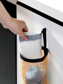 1pc Wall-Mounted Garbage Bag Holder, Can Be Used To Organize Kitchen Items, Shoes, Plastic Bags, Also As Wall Decor. Kitchen Storage And Organization - Multicolor - View 4
