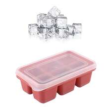 Silicone Ice Cube Trays: Reusable 6-Cavity Molds With Removable Lid, Leak-Proof Design And Easy-Release Soft Base For Effortless Ice Making. - 粉色 - 查看 4