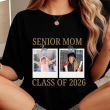 1pc Senior Mom 2026 Shirt, Custom Photo Class Of 2026 Family Shirt, Proud Mom Of 2026 Graduate,Custom Senior Mom Graduation Shirt - Black - View 2