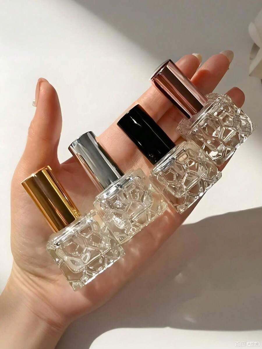 10毫升玫瑰金香水喷雾瓶，螺旋盖，水立方香水小样瓶，水立方设计，便携迷你喷雾瓶，可重复灌装，细雾喷头，家居卫浴装饰，季节性装饰