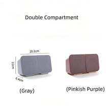 1 pièce Boîte de rangement murale inclinée, fabriquée en matériau ABS imperméable, anti-poussière et résistant aux taches pour la salle de bain, le rangement des tampons de maquillage et hygiéniques, le distributeur de papier-mouchoir, sans perçage requis pour le collecteur de déchets d'angle ou latéral - Multicolore - Voir 11