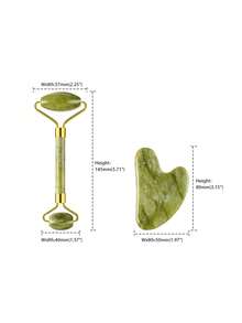 1/1 pieza Rodillo de jade premium para masaje facial, tensado de la piel y reducción de la hinchazón - Multicolor - Ver 5