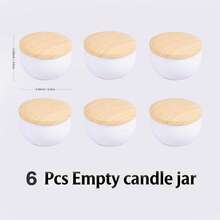 6个白色圆形空蜡烛罐套装，带木盖，DIY香薰蜡烛用品，小物件收纳，婚礼生日派对装饰，送朋友的礼物 - 小肚 - 查看 9