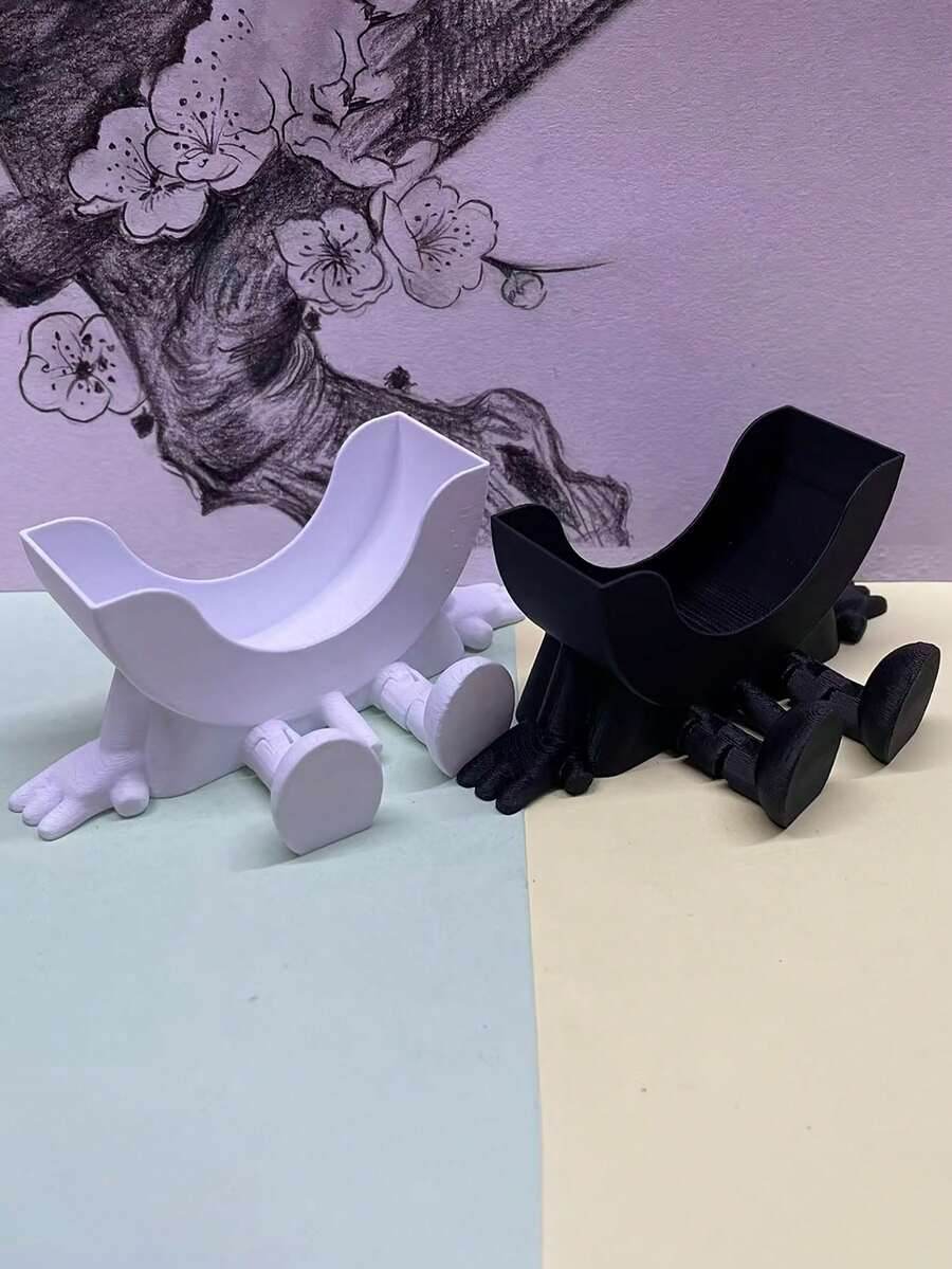 2026新款创意3D打印笑脸海绵架，带排水孔和支撑腿，塑料家用清洁工具，适用于厨房水槽和台面 - 多色 - 查看 1