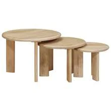 CROISSANCE Tavoli da Caffè Nido 3 pcs Nero Legno di mango massello - nero - Visualizzare 4