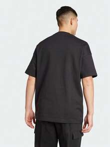 Adidas Men's M A SZN G T Short Sleeve T-Shirt, Knitted Collarless Crop Top TJL6549 - Black - View 4
