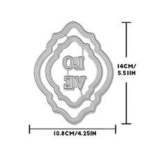 创意标签背景框模具，DIY剪贴簿相册和压花模板，贺卡制作工具，卡片纸切割工艺品，礼品卡制作模板模切。 - 銀色 - 查看 9