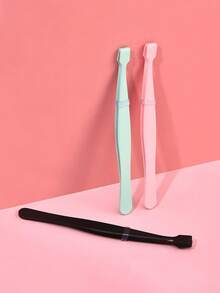 1/3pcs Professional Eyelash Extension Tweezers, Beginner-Friendly Flat-Tip Lash Tweezers, Easier To Use Than Traditional Tweezers, Flat-Tip Design For Better Grip And Natural Fit, Suitable For Grabbing Upper And Lower Lashes, Ideal For Eyelash Extension And Home Beauty Tools - Multicolor - View 5