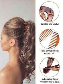 3/4 件套欧美懒人发梳、鱼形发夹、香蕉形发夹套装，多功能发梳，香蕉形发夹 - 彩色 - 查看 3