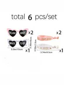 22件/包伴娘求婚礼物、单身派对眼镜、TeamBride发圈、单身派对发圈套装、单身派对婚礼眼镜配件 - 新娘伴娘手環套裝 - 查看 8