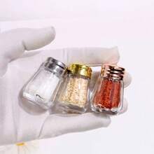 0.5oz Mini Clear Glass Spice Jars, Small Transparent Salt And Pepper Shakers, Glass Seasoning Bottles, Suitable For Home, Wedding, Camping, RV, Beach Vacation - Gold - View 5