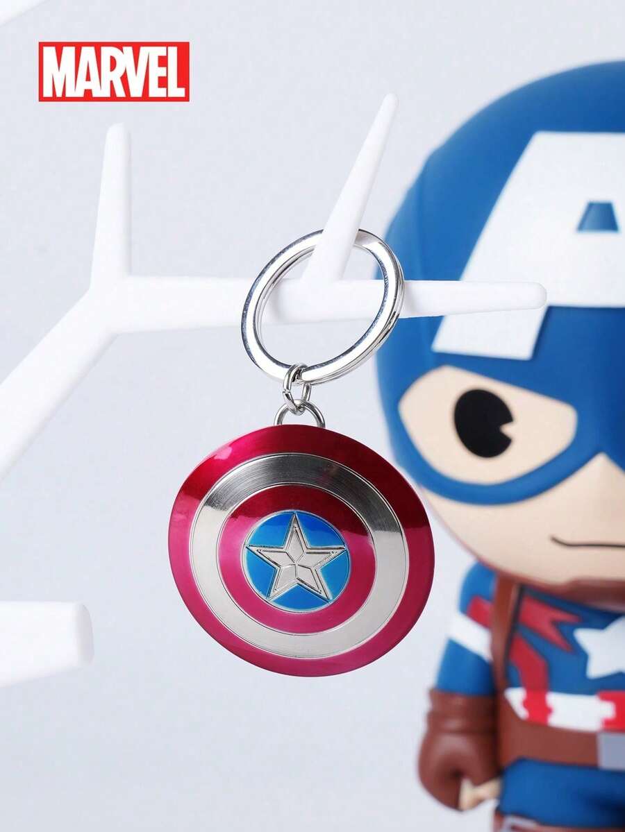 Marvel 1 Móc khóa hợp kim hình khiên  chính hãng, chắc chắn, bền bỉ, chống vỡ, tinh tế, sáng bóng, dùng làm mặt dây chuyền chìa khóa xe hơi, phụ kiện ba lô, quà tặng sinh nhật độc đáo, quà tặng ngày lễ, quà Giáng sinh, quà năm mới cho gia đình, bạn bè, cặp đôi - Nhiều màu - Xem 1
