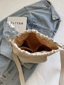 TIANDINGYU Ins Style Drawstring Bucket Bag, Casual Japanese Style Crossbody Bag, Lightweight Versatile Shoulder Bag, Minimalist Fashionable Street Casual Bag, Holiday Gift, Gift For Girlfriend - Multicolor - View 13