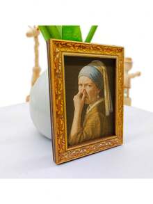 1 pieza "¿Qué es ese olor?" Imán de nevera de madera, Pendientes de perla mini para niña, Pintura decorativa mini de madera, Imán decorativo divertido, Pegatina magnética para notas para el hogar, Regalo único y artículos esenciales de cocina - Multicolor - Ver 7